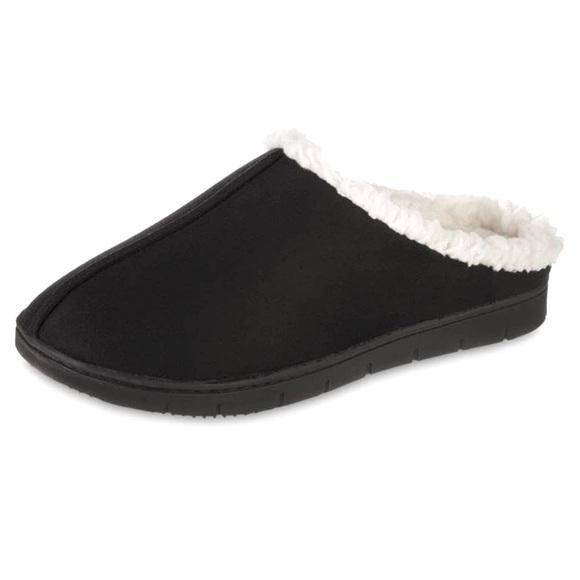 Isotoner Black Memory Foam Slippers with Heel Boost 7.5 - 8 Medium NEW! - Picture 1 of 9